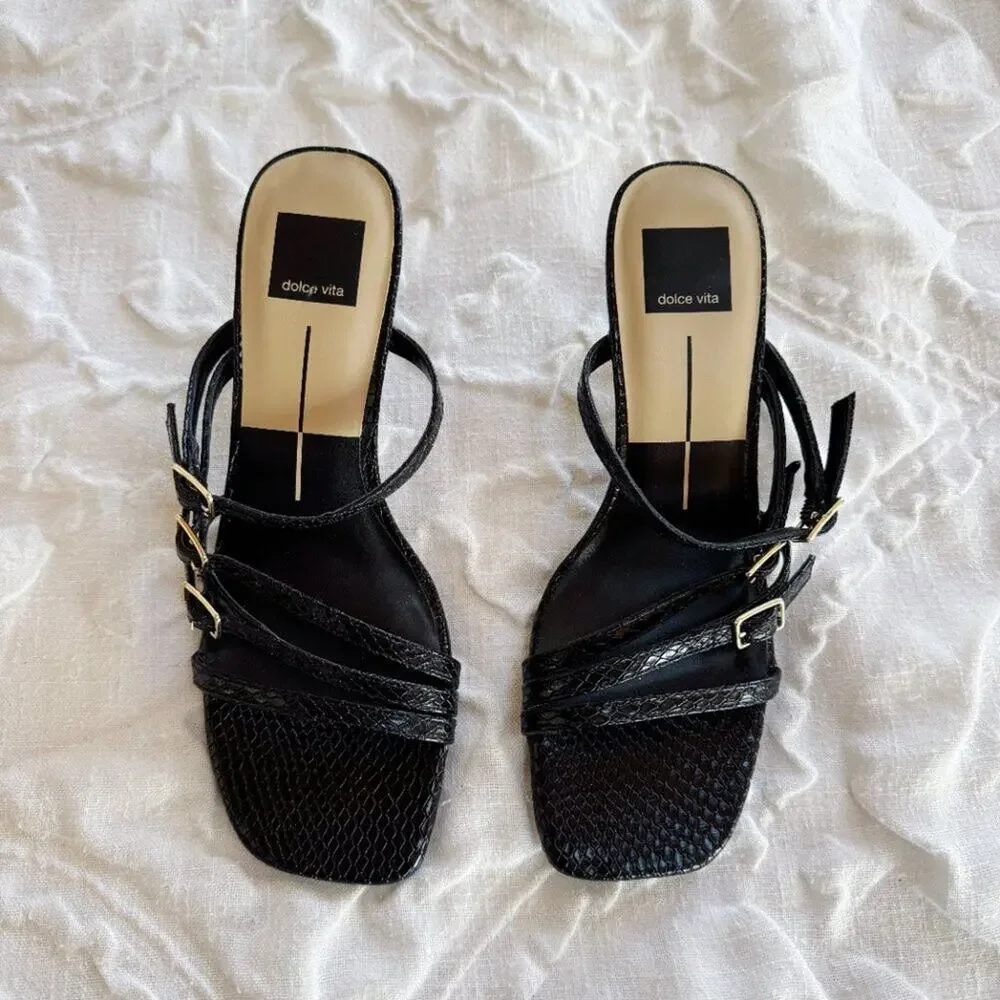 Dolce Vita Tahira Snakeskin Embossed Slide Sandal Size 8 New